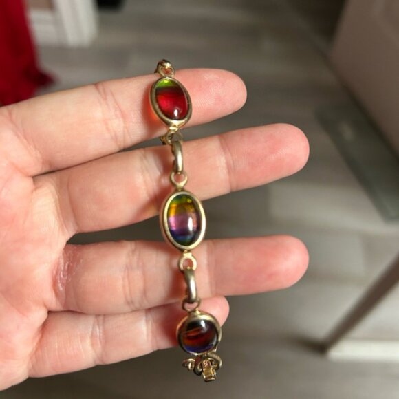 SARAH COVENTRY colourful woman gold bracelet VTG 🥰 - Picture 3 of 4